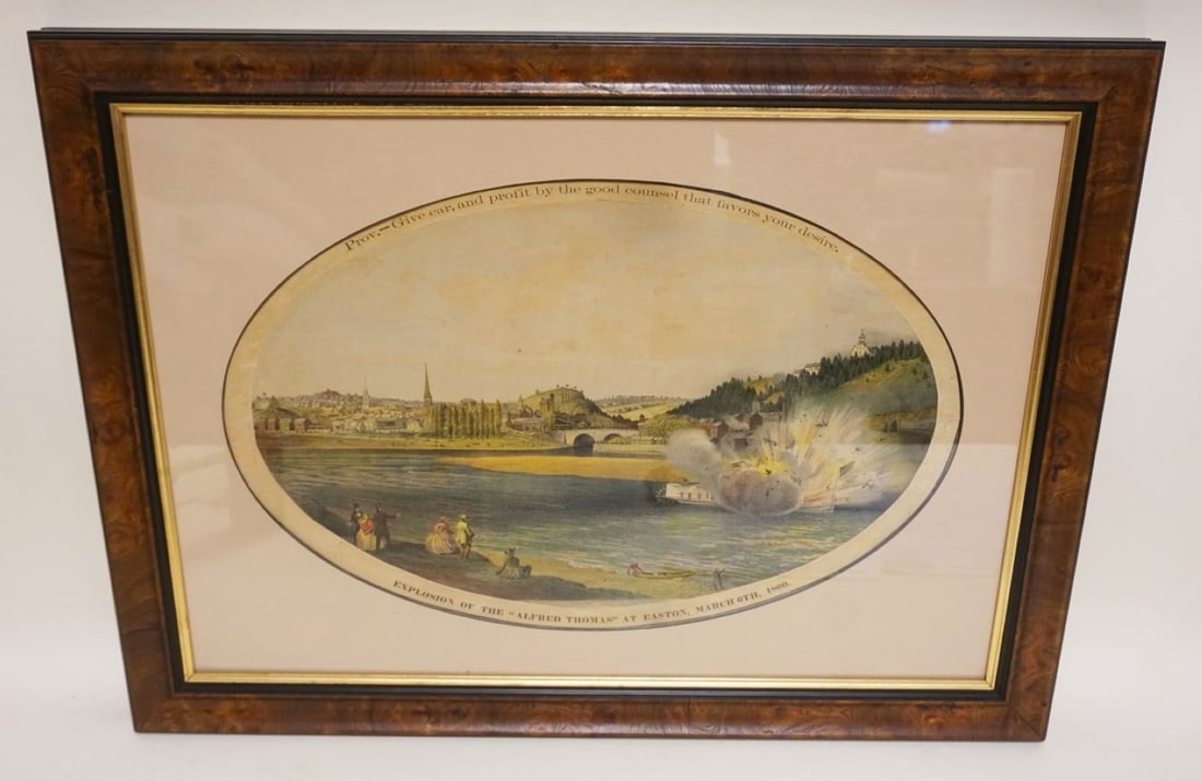 FRAMED ANTIQUE LITHOGRAPH EASTON PA (1 of 3)
