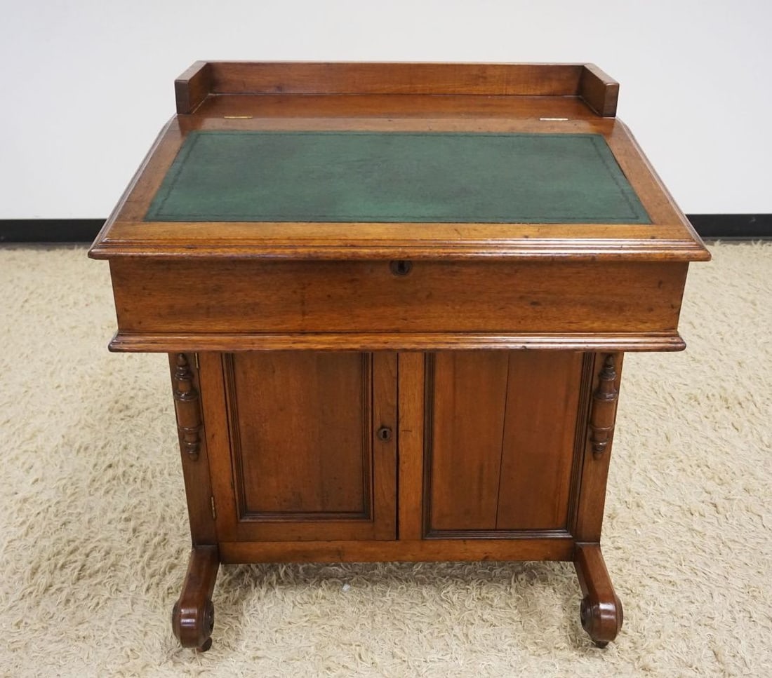 ANTIQUE DOVETAILED WALNUT DAVENPORT DESK (1 of 8)