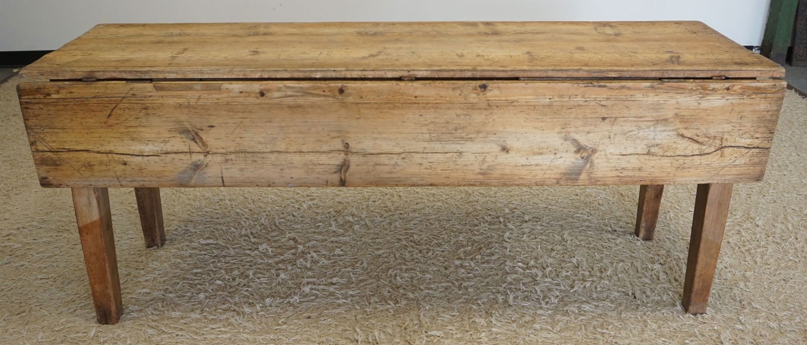 ANTIQUE COUNTRY PINE DROP LEAF HARVEST TABLE (1 of 4)