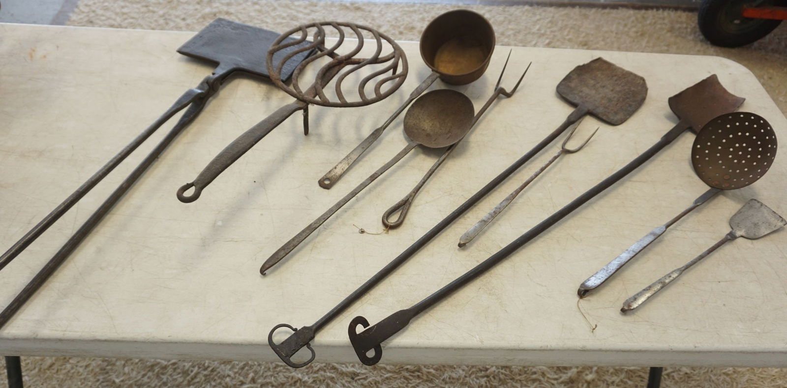 ASSORTED ANTIQUE HAND FORGED KITCHEN ITEMS (1 of 4)