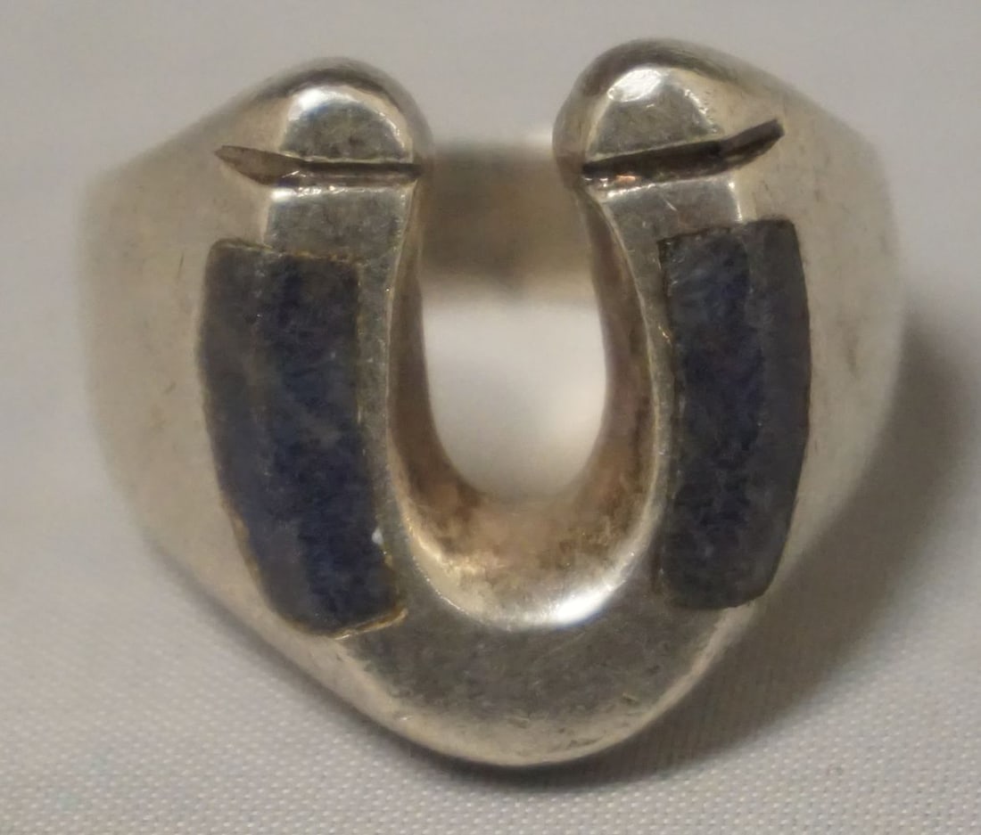 MENS MEXICO STERLING HORSE SHOE RING (1 of 2)