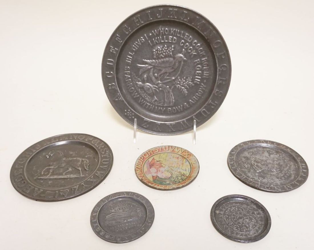 ANTIQUE CHILDREN TIN ALPHABET PLATES (1 of 4)