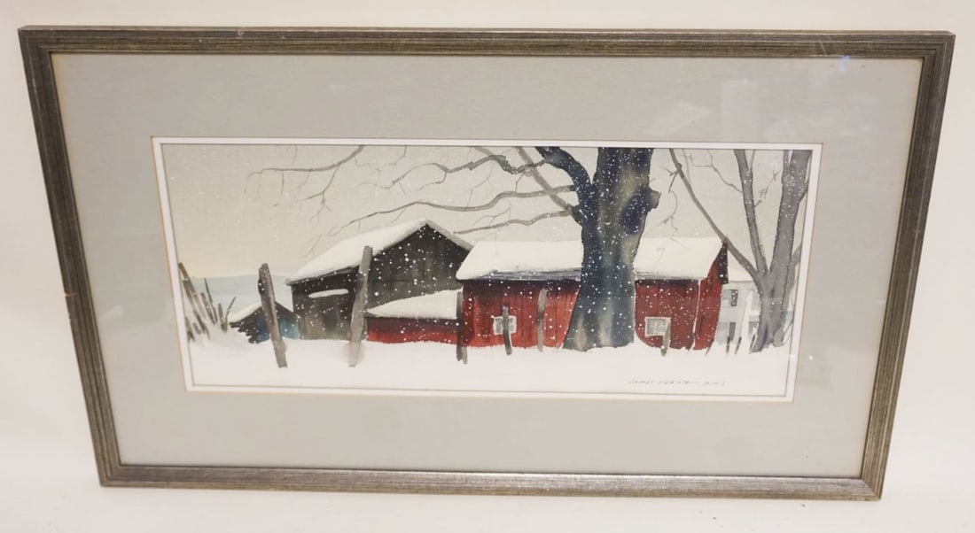 FRAMED WATERCOLOR UNDER GLASS (1 of 3)