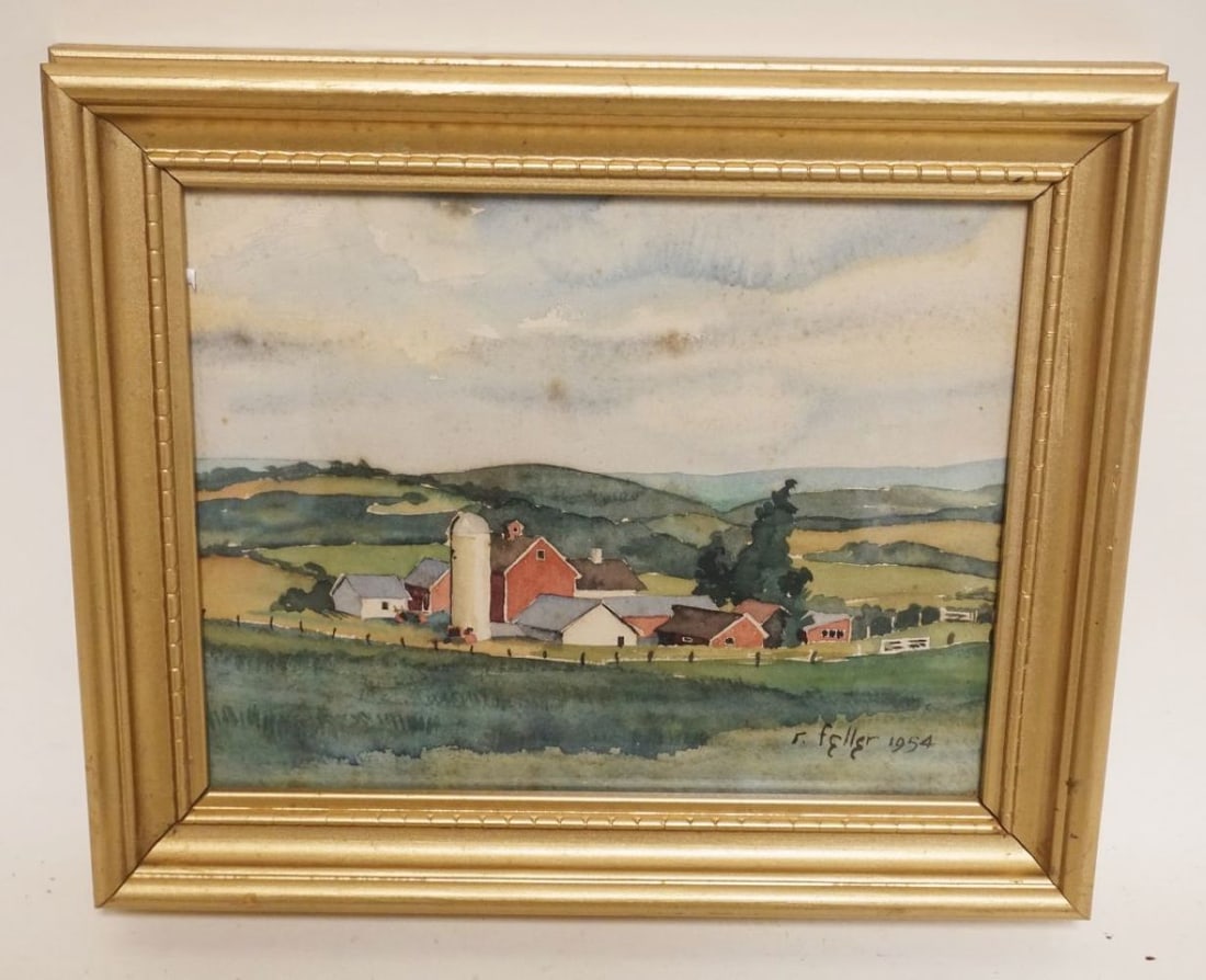 FRAMED WATERCOLOR UNDER GLASS (1 of 3)