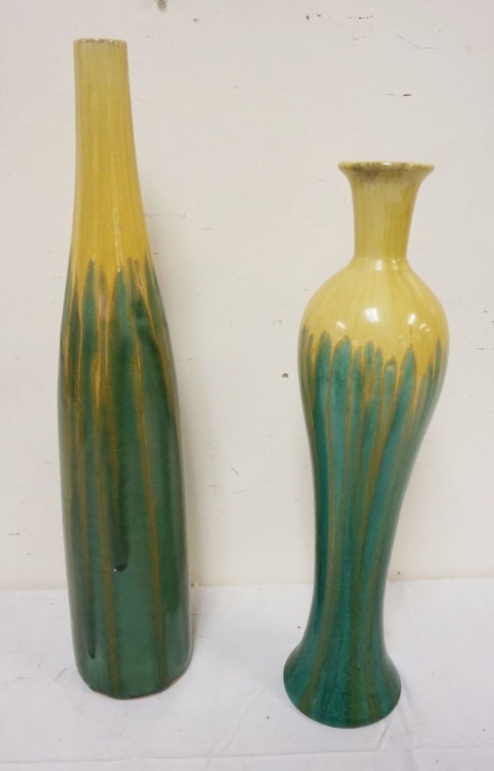 MODERN POTTERY DRIP GLAZE VASES (1 of 3)