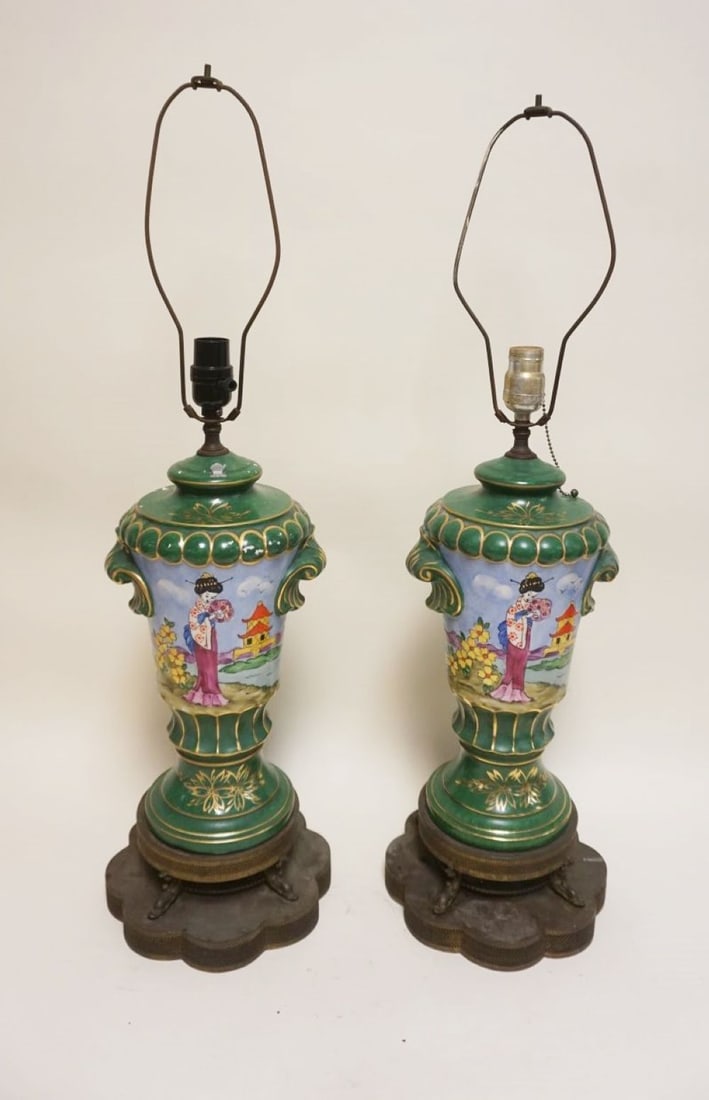 ASIAN POTTERY TABLE LAMPS (1 of 5)