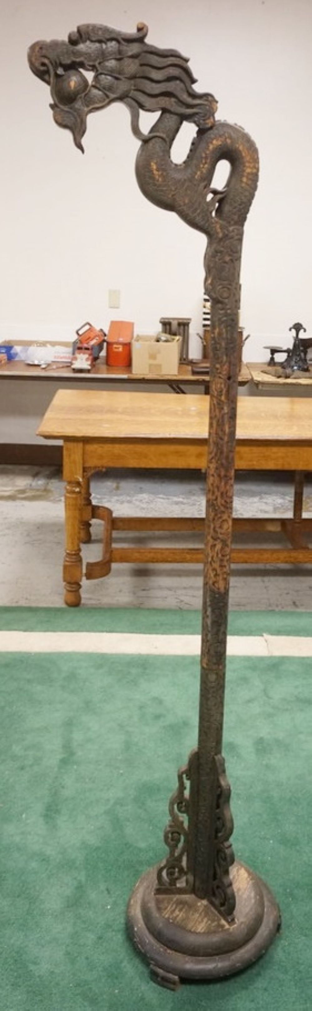 TALL WOOD ASIAN CARVING (1 of 2)