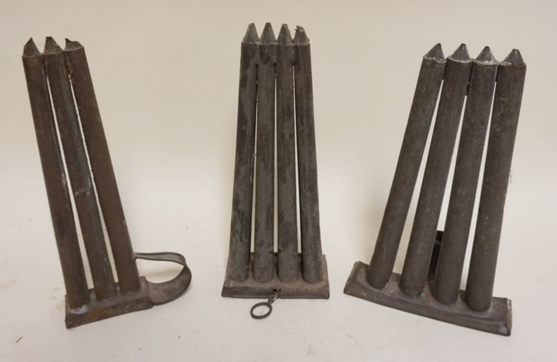 ANTIQUE PRIMITIVE TIN CANDLE MOLD (1 of 2)