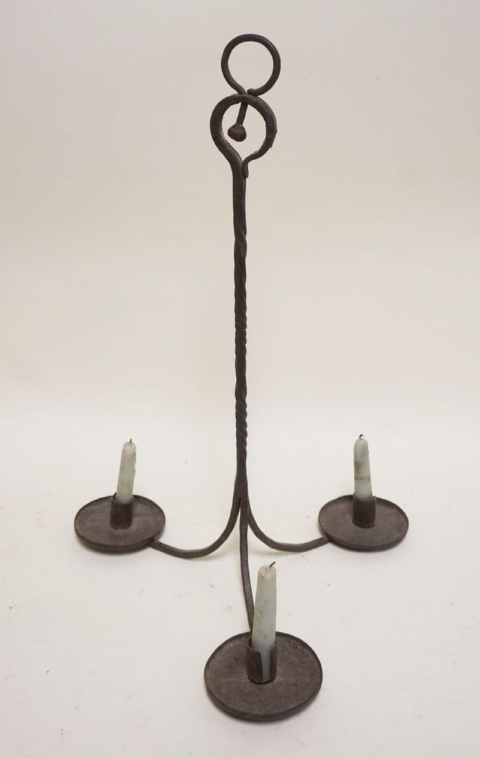 PRIMITIVE WROUGHT IRON CHANDELIER (1 of 3)