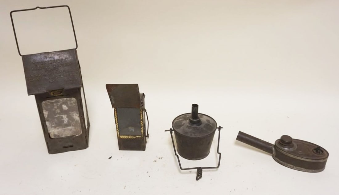 GROUP OF ASSORTED ANTIQUE TIN LIGHTING (1 of 4)