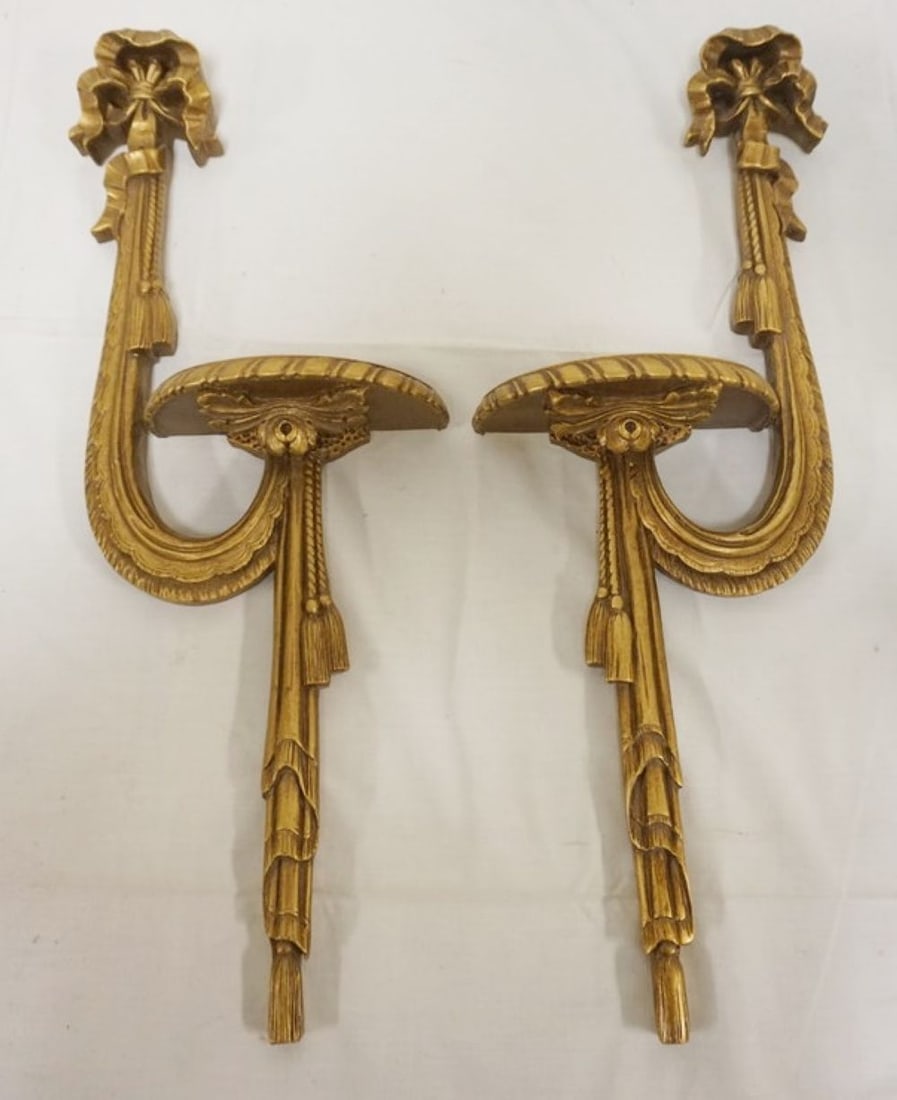 PR GILT FINISHED COMPOSITE HANGING WALL SHELVES (1 of 2)