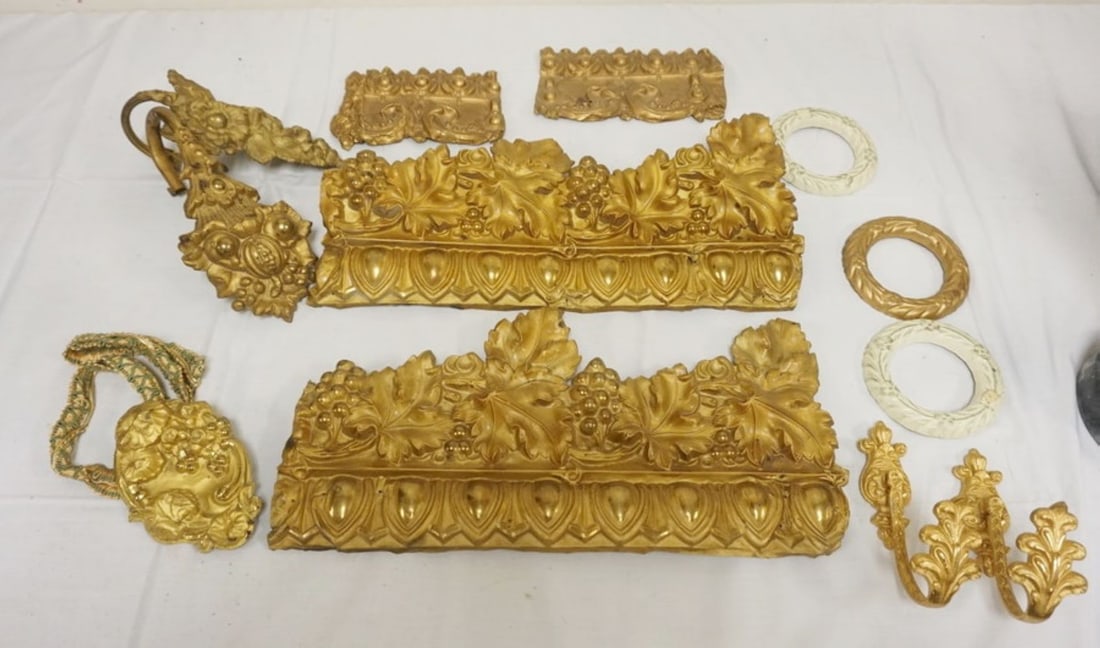 ASSORTED ANTIQUE PRESSED BRASS ARCHITECTUAL ITEMS (1 of 4)