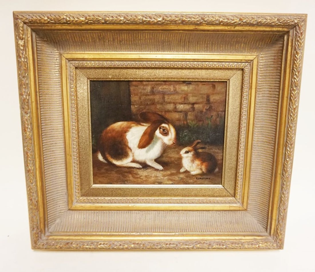 OIL PAINTING ON CANVAS, RABBITS (1 of 6)