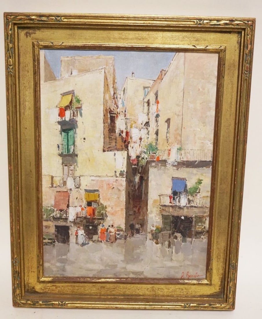 OIL PAINTING ON CANVAS, CITY SCENE (1 of 5)