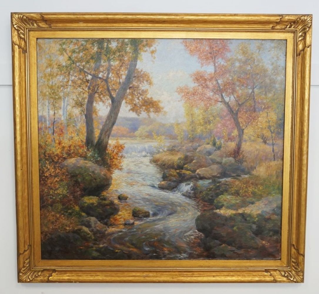 CHARLES ALBERT BURLINGAME OIL PAINTING ON CANVAS (1 of 8)