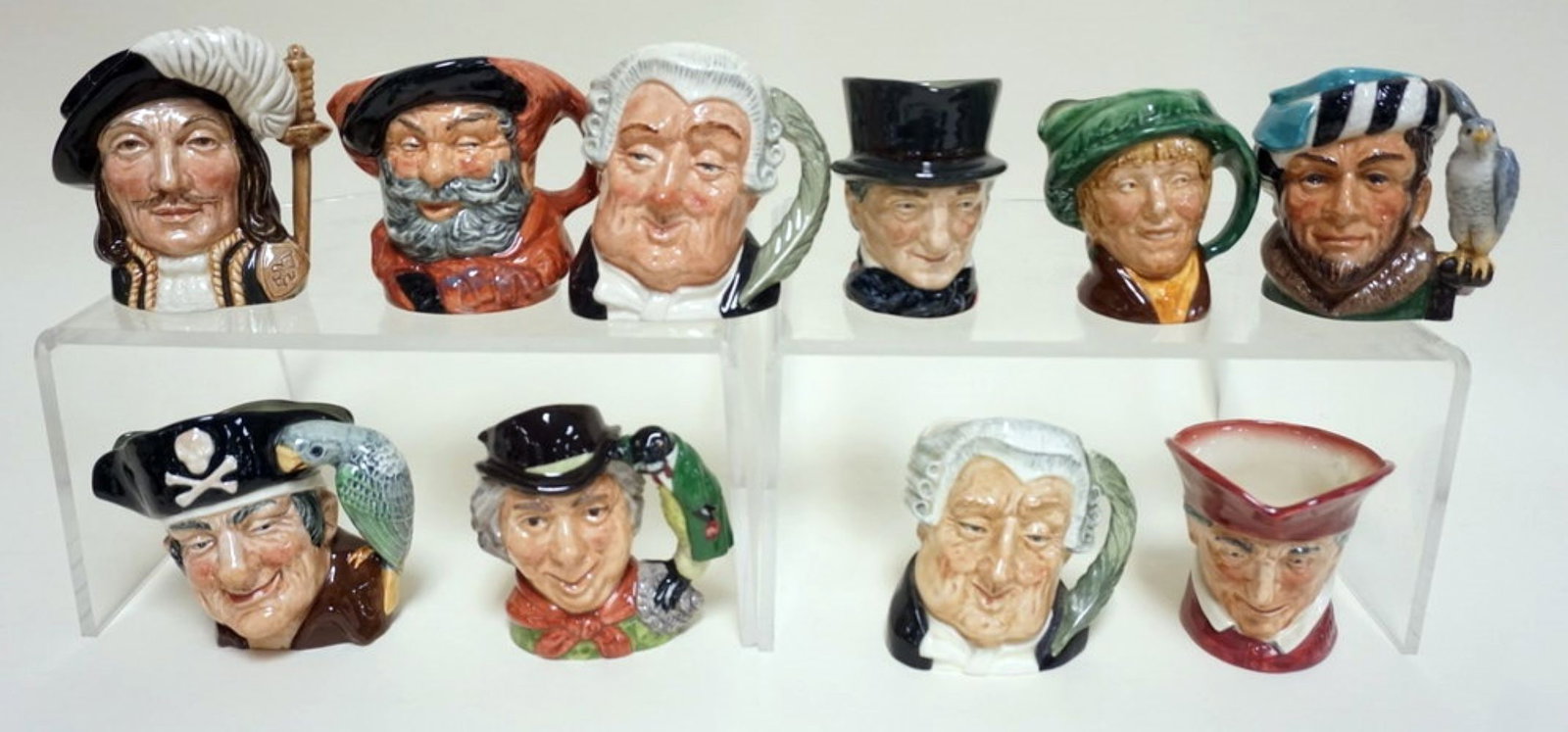 ROYAL DOULTON TOBIES: ROYAL DOULTON TOBIES, GROUP OF 10, TALLEST APPROXIMATELY 4 IN