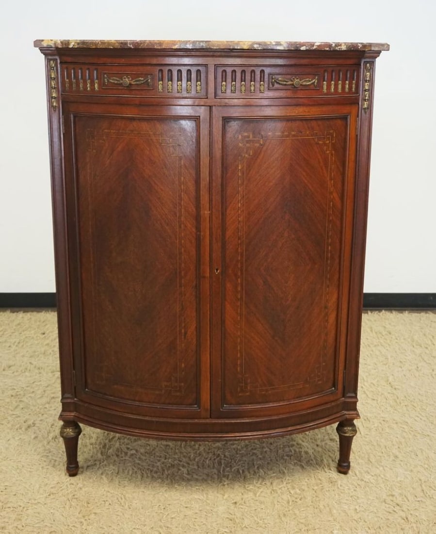 DIAMOND BOOK MATCH VENEER MARBLE TOP CHEST (1 of 9)