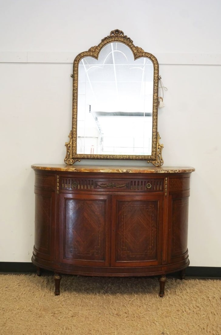 DIAMOND BOOK MATCH VENEER MARBLE TOP CHEST (1 of 11)