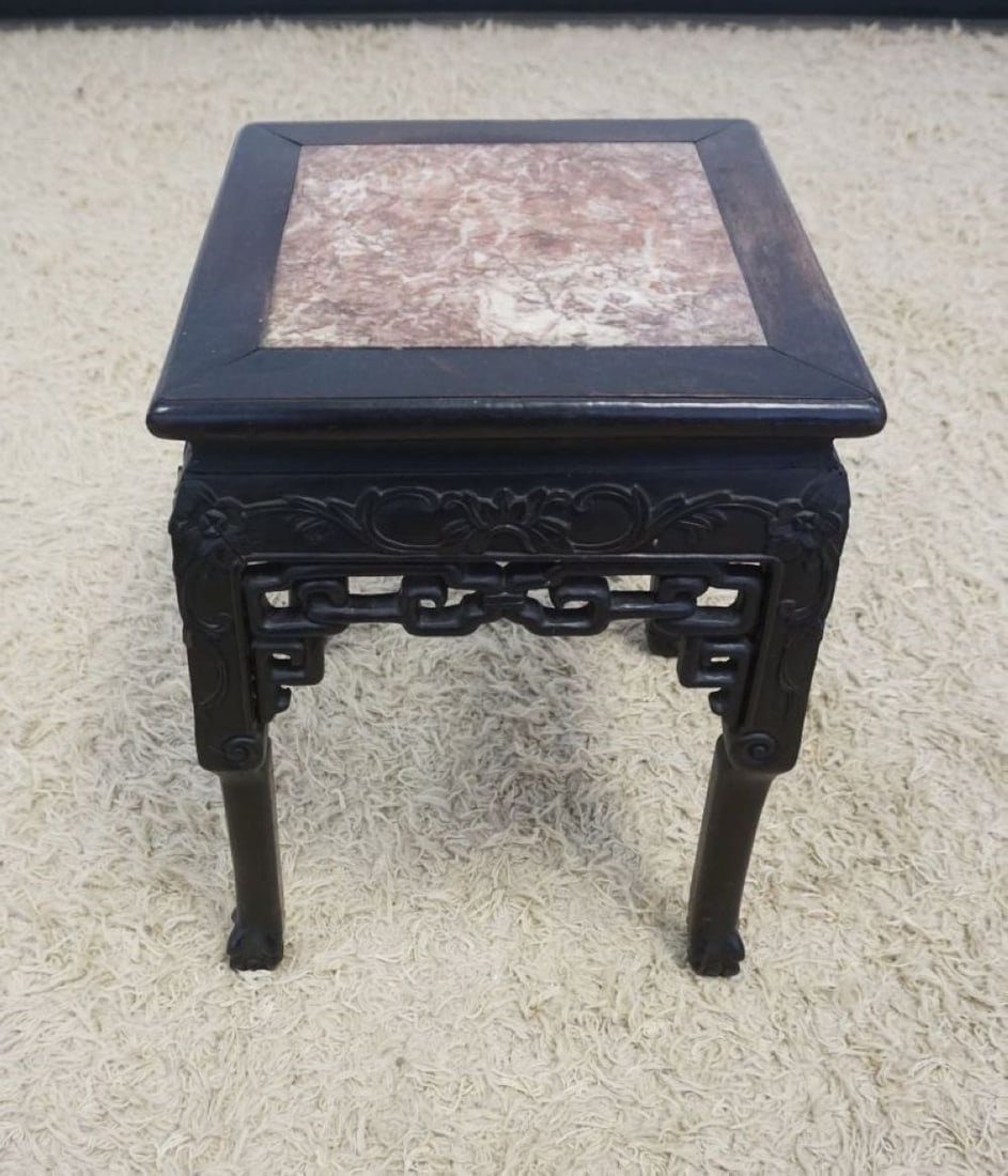 ANTIQUE ASIAN MARBLE TOP STAND (1 of 4)