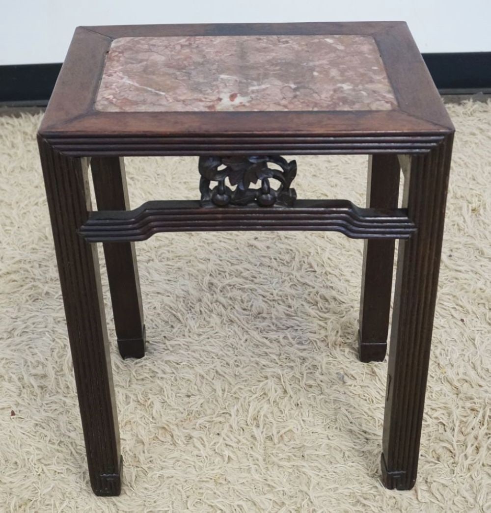 ANTIQUE ASIAN MARBLE TOP STAND (1 of 4)
