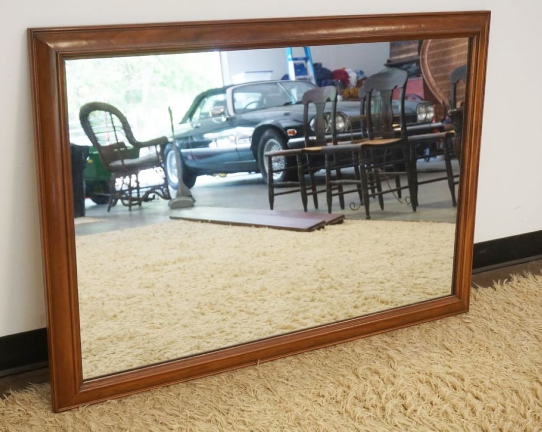 SOLID CHERRY HANGING MIRROR: SOLID CHERRY HANGING MIRROR, APPROXIMATELY 47 IN X 32 IN