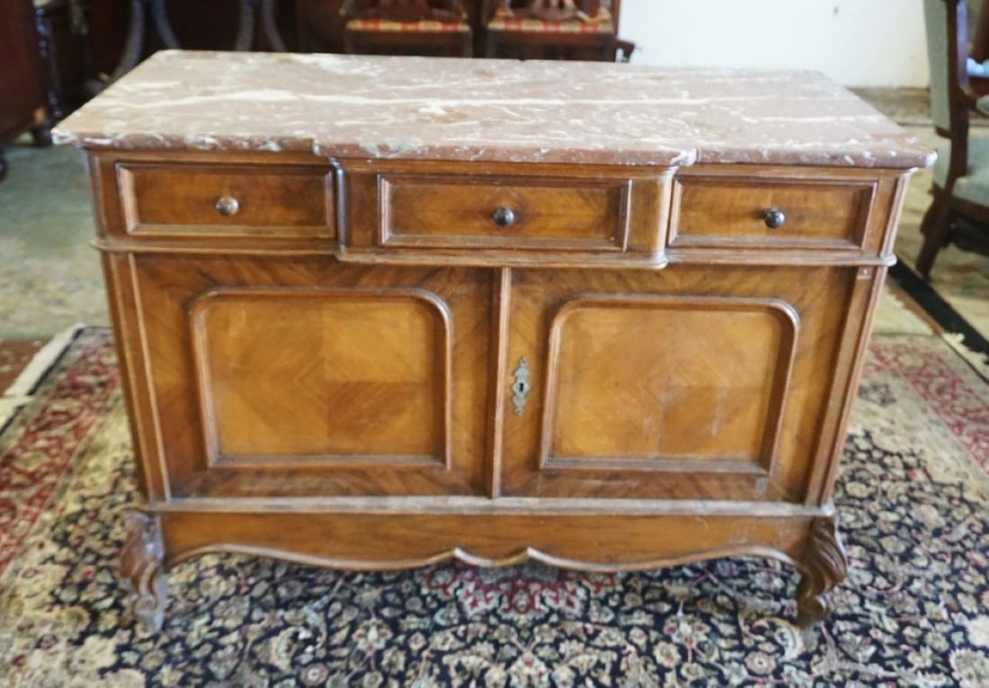 ITALIAN MARBLE TOP SIDEBOARD (1 of 4)