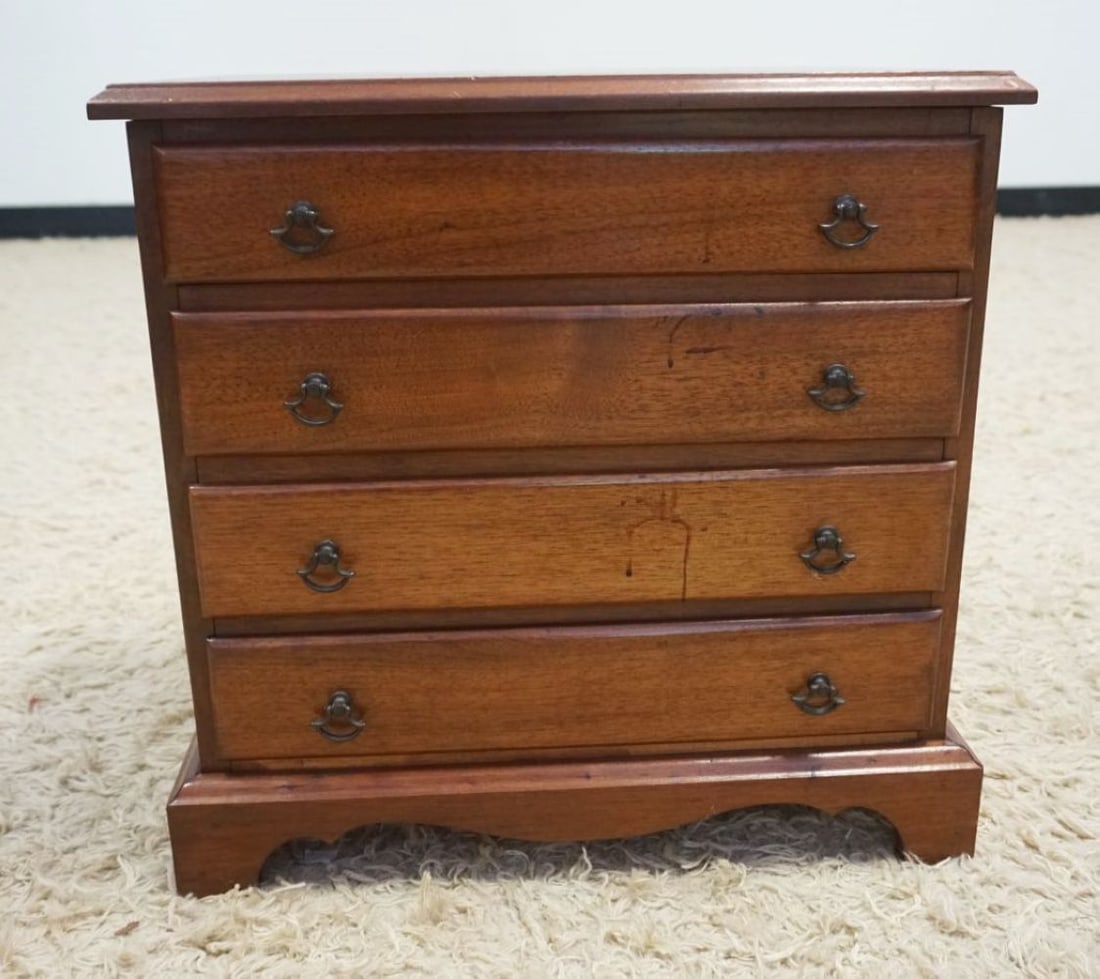 MINIATURE CUSTOM MAHOGANY TABLE TOP CHEST (1 of 3)