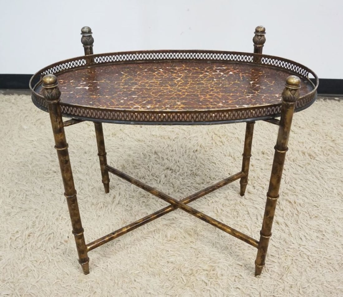ORNATE METAL LIFT TOP TRAY TABLE (1 of 3)