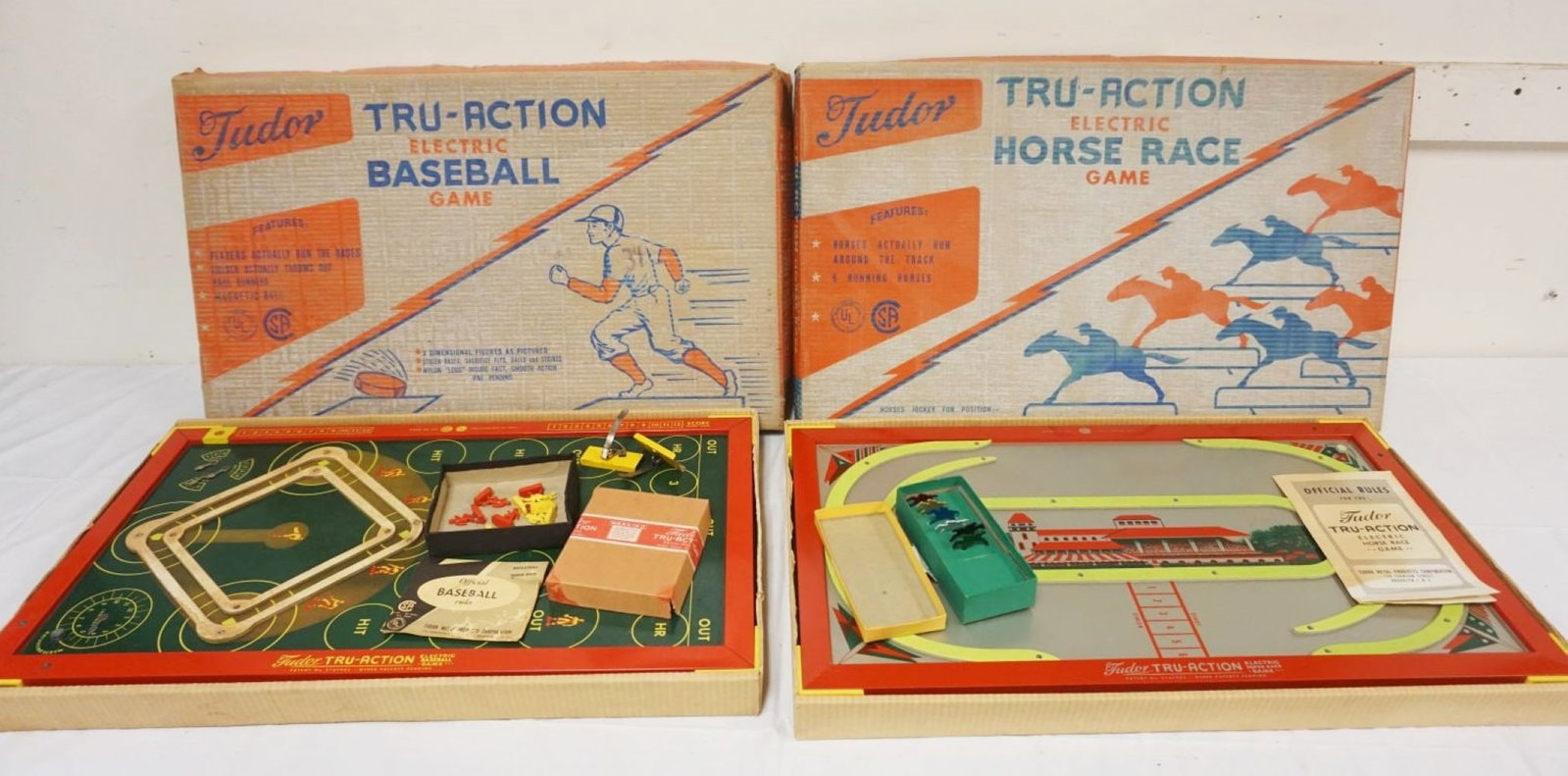 VINTAGE TUDOR BASEBALL & HORSE RACE GAMES: VINTAGE TUDOR BASEBALL & HORSE RACE GAMES, UNTESTED, UNSURE IF COMPLETE