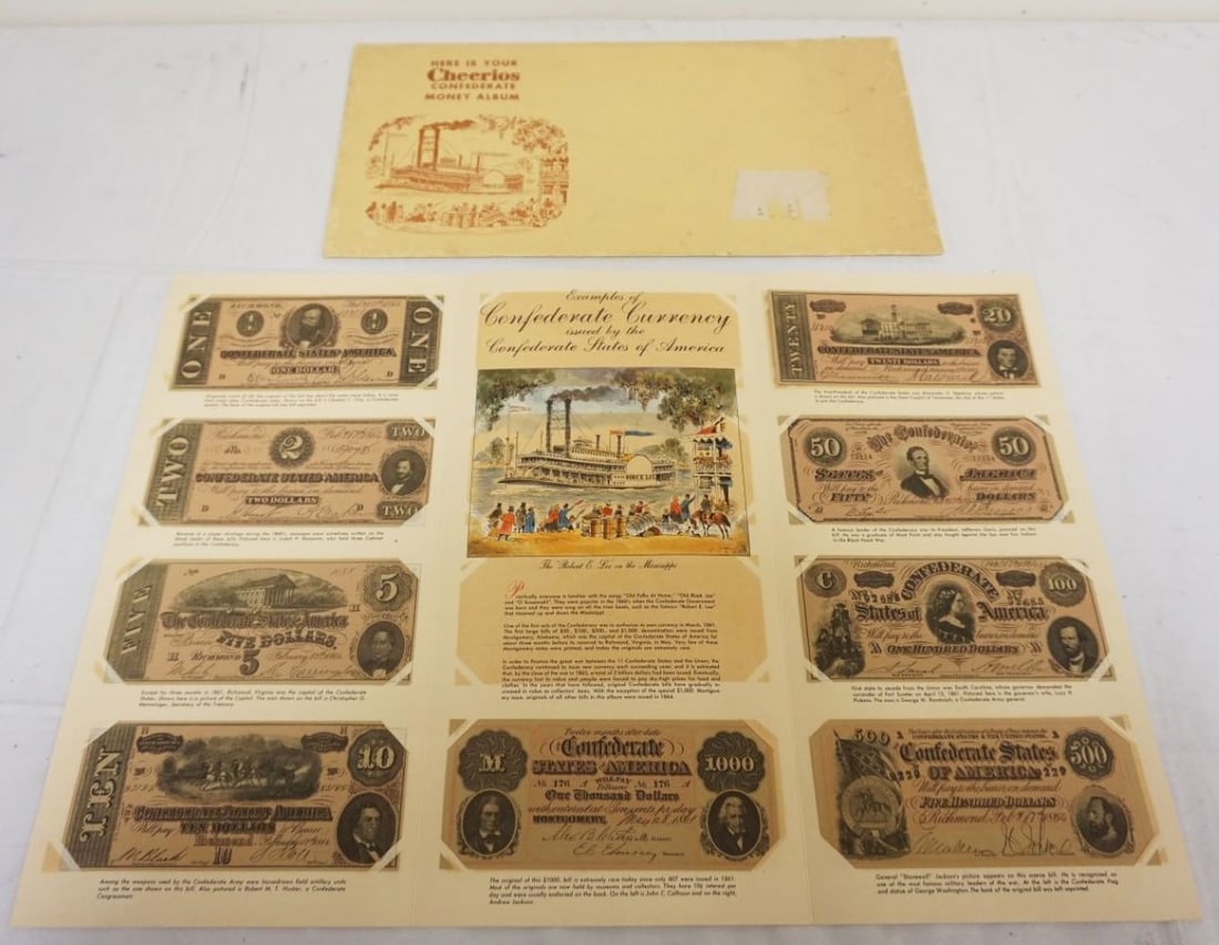 VINTAGE CHEERIOS CEREAL CONFEDERATE MONEY (1 of 2)