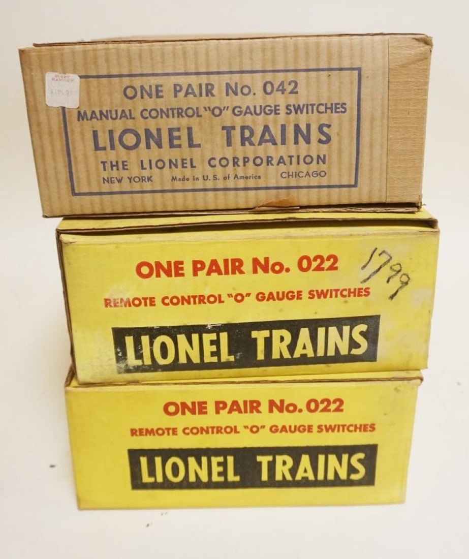 LIONEL O GAUGE TRAIN: LIONEL O GAUGE TRAIN NO 022 & 042 SWITCHES