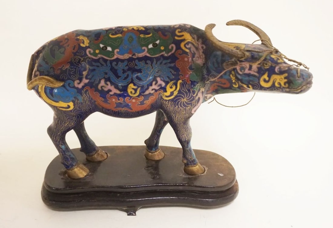 CHINESE CLOISONNE WATER BUFFALO (1 of 10)