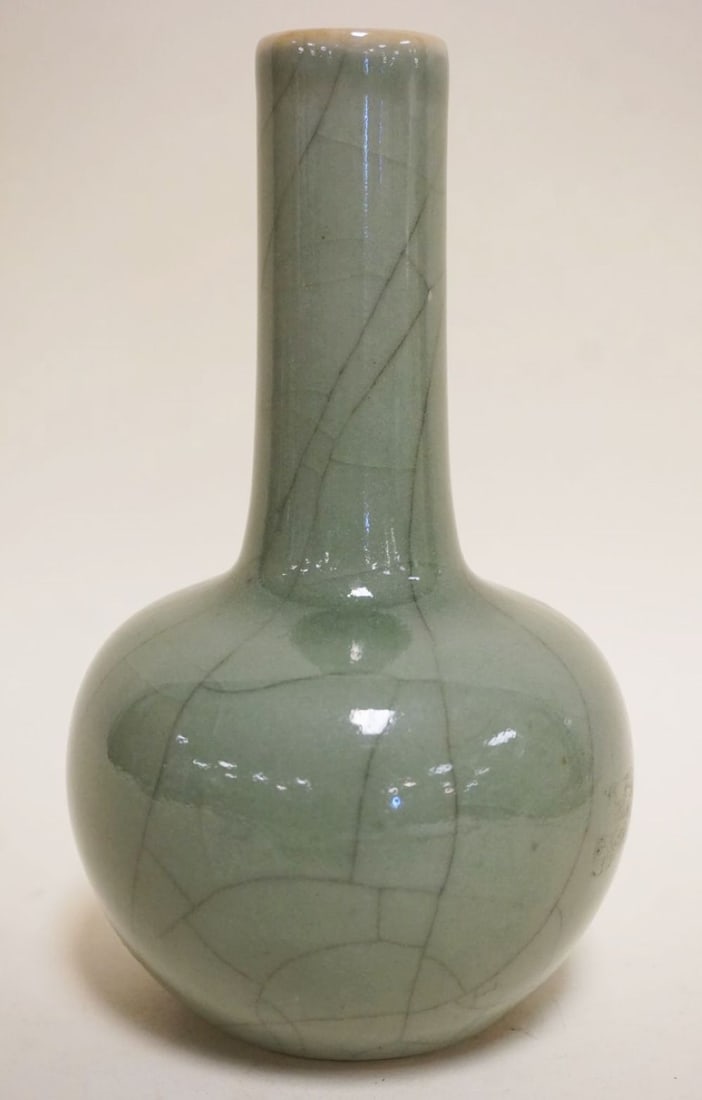 CELADON VASE: CELADON VASE, APPROXIMATELY 9 IN HIGH