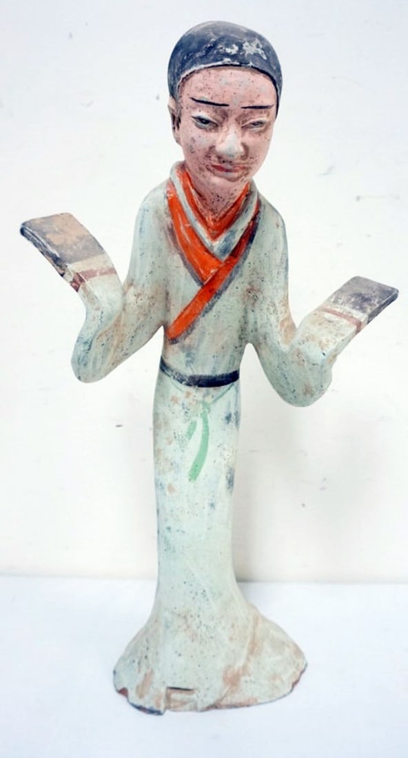 CHINESE POLYCHROME DECORATED FIGURE (1 of 5)