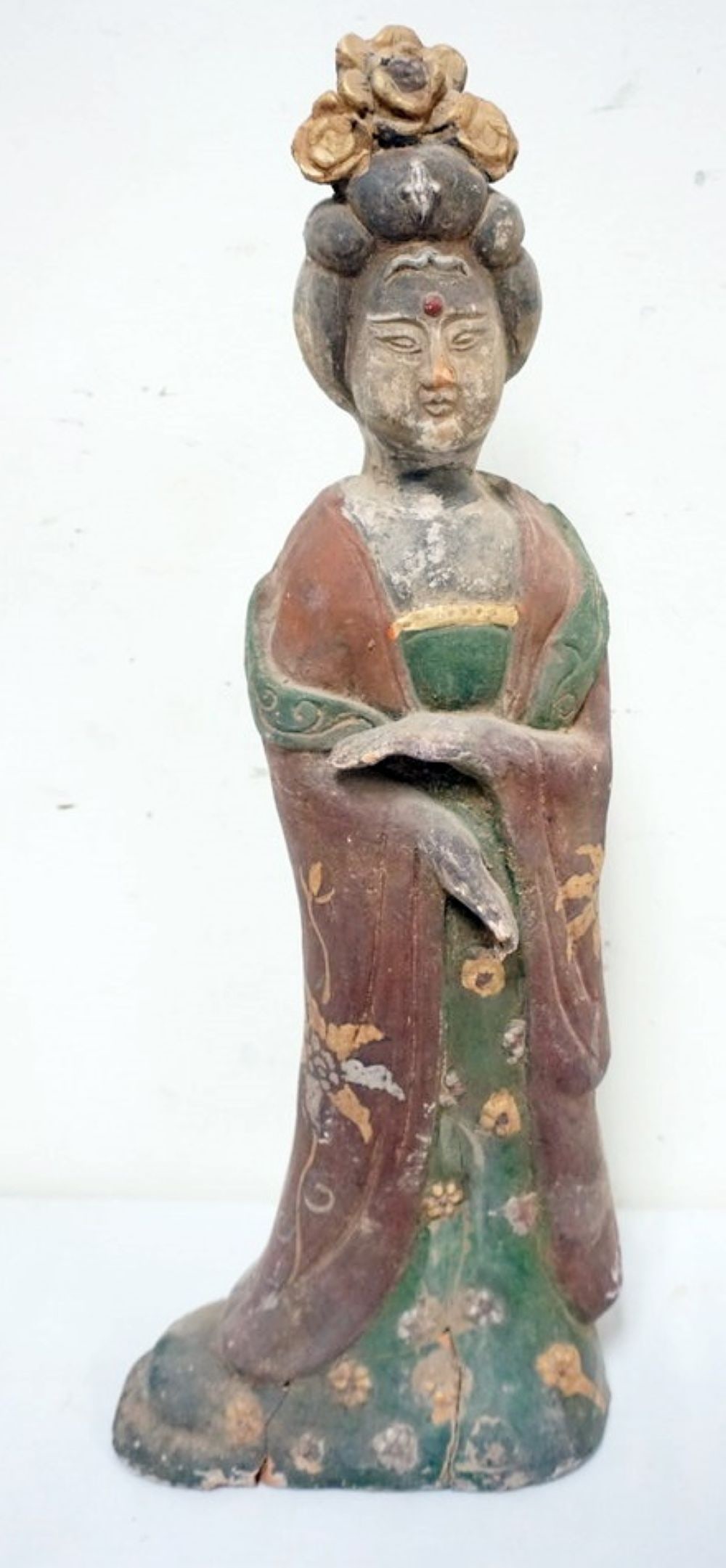 CHINESE POLYCHROME DECORATED FIGURE (1 of 4)