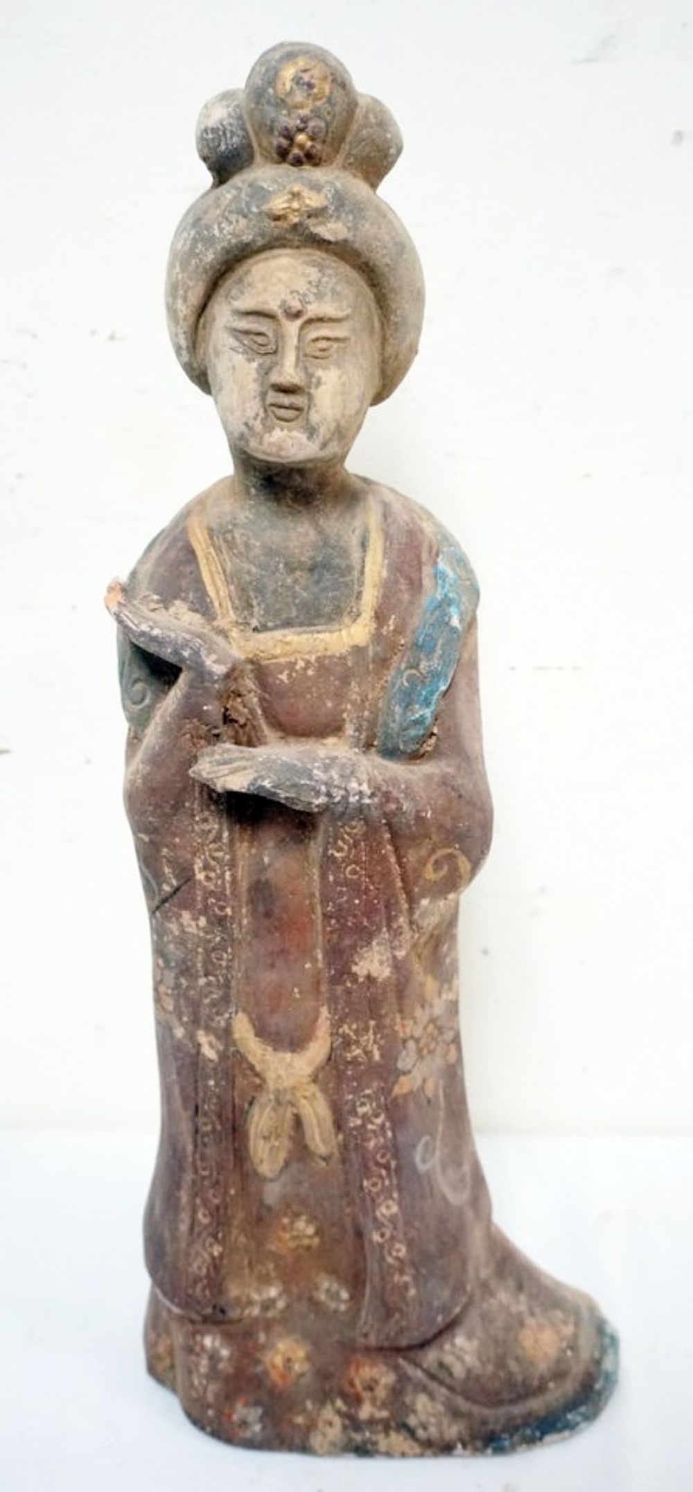 CHINESE POLYCHROME DECORATED FIGURE (1 of 5)