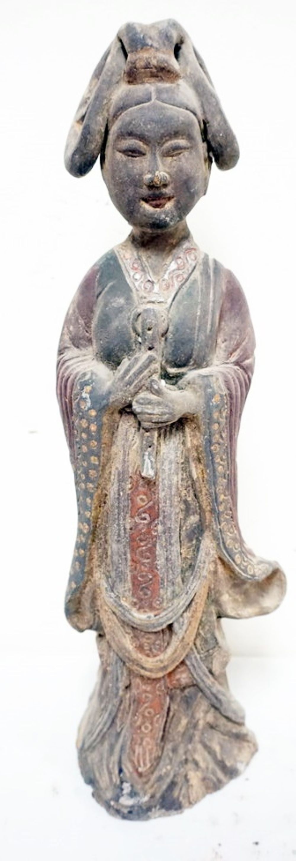 CHINESE POLYCHROME DECORATED FIGURE (1 of 5)