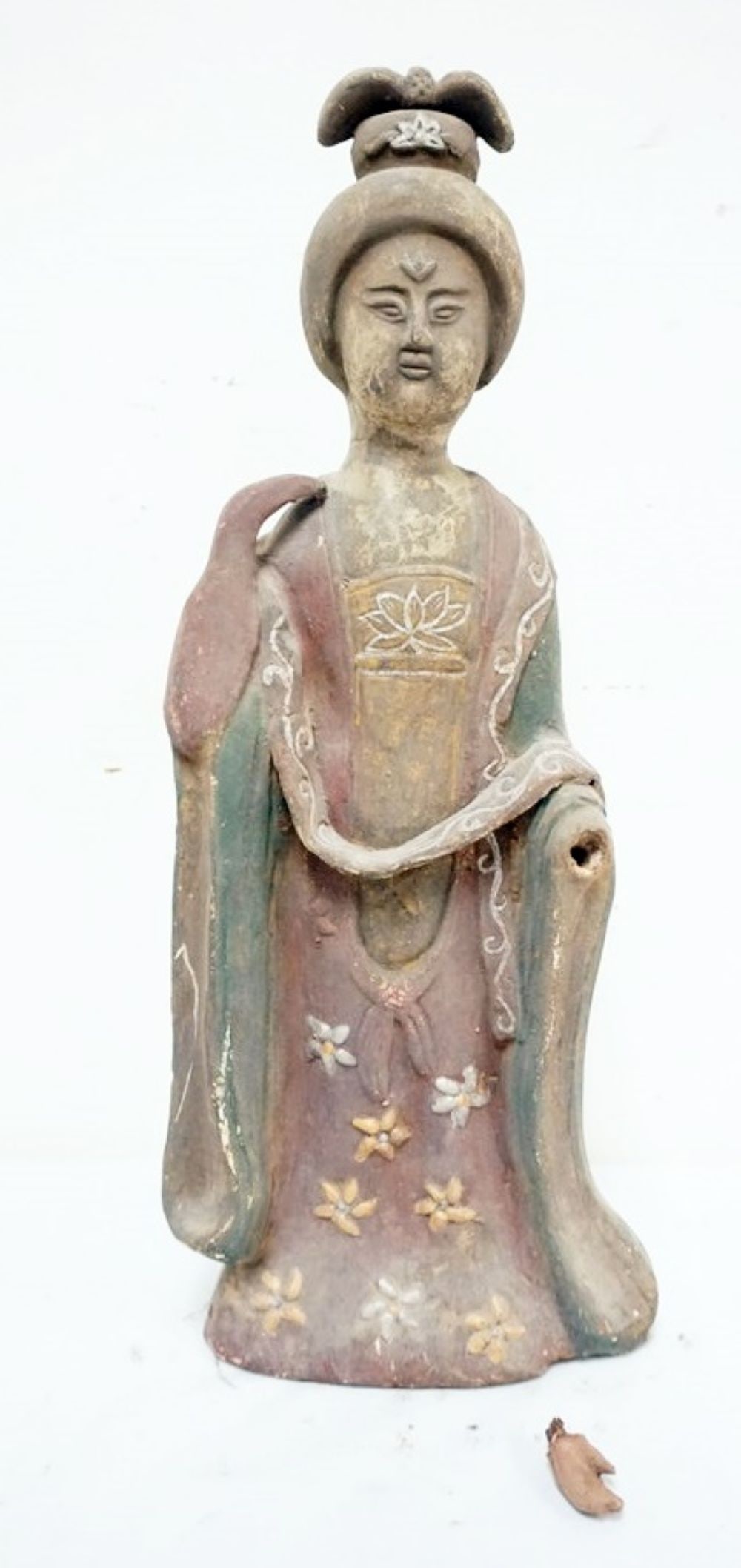 CHINESE POLYCHROME DECORATED FIGURE (1 of 5)