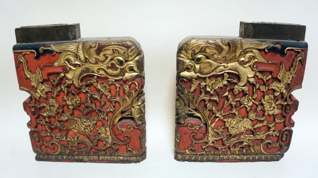 CHINESE CARVED WOOD BLOCKS (1 of 6)