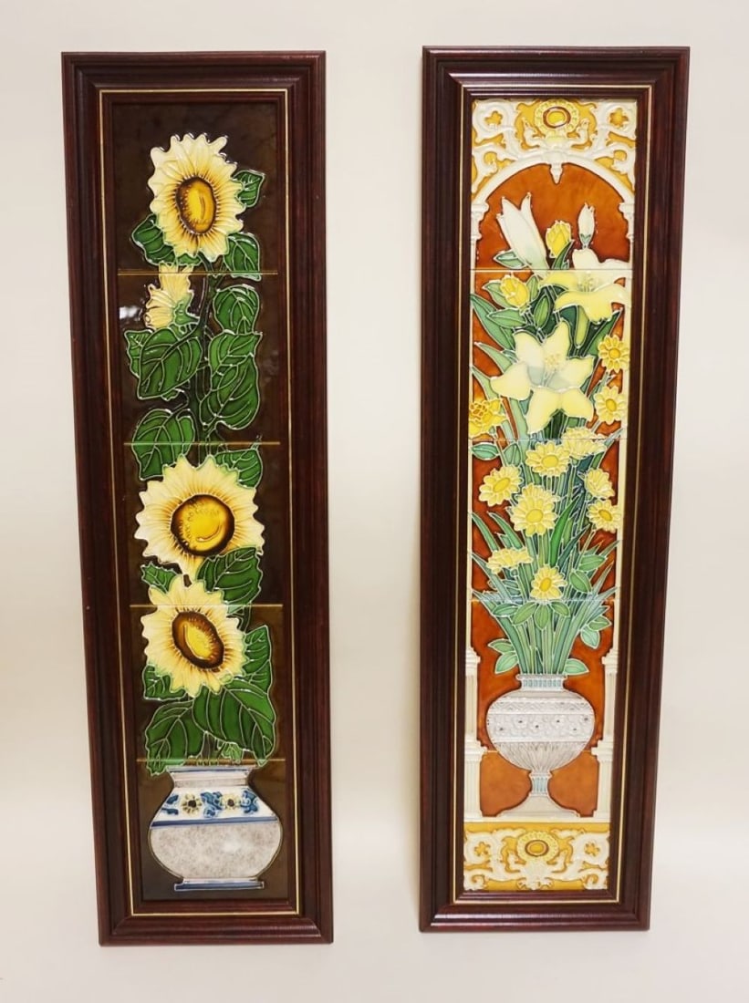 ARTS & CRAFTS STYLE FRAMED CERAMIC TILES (1 of 4)