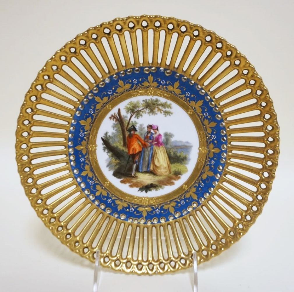 ANTIQUE DRESDEN HAND PAINTED PLATE (1 of 5)