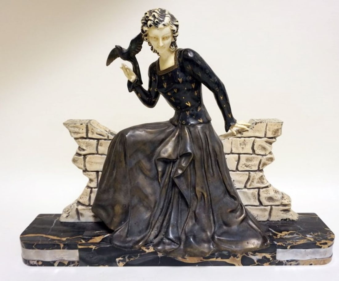 ART DECO CAST METAL STATUE (1 of 9)