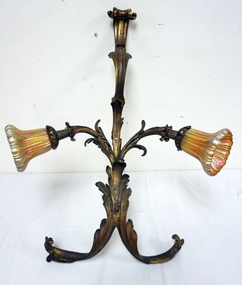 LARGE BRONZE WALL SCONCE (1 of 8)