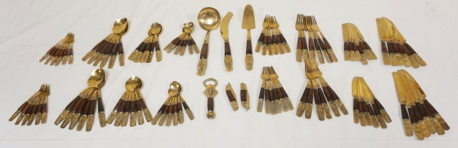 THAI GOLD WASHED FLATWARE SET (1 of 6)