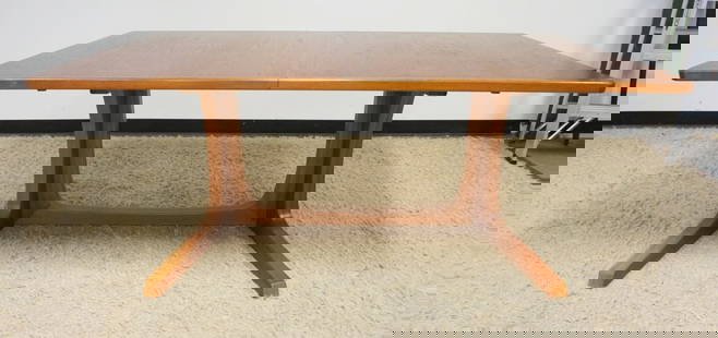 GUDME MOBELFABRIK TEAK DINING TABLE: GUDME MOBELFABRIK DANISH MID CENTURY TEAK DINING TABLE WITH 2 - 20 IN LEAVES, APPROXIMATELY 73 IN X 42 IN X 29 IN H