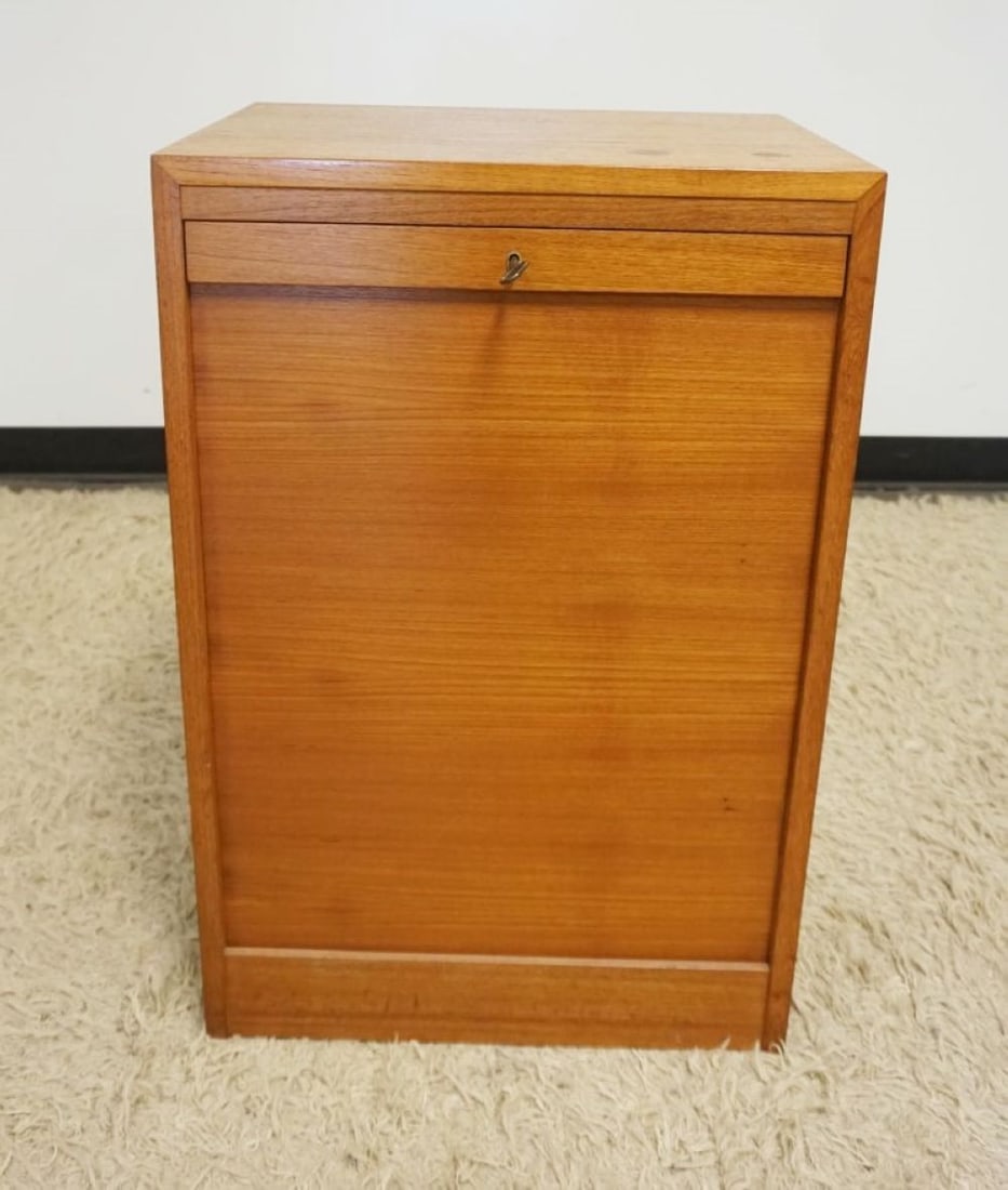 DANISH TEAK TAMBOR DROP FILE CABINET (1 of 5)