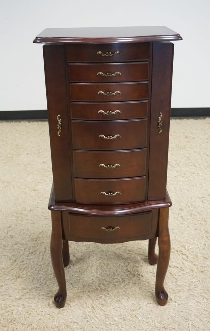 CHERRY FLOOR STANDING JEWELRY CABINET (1 of 4)