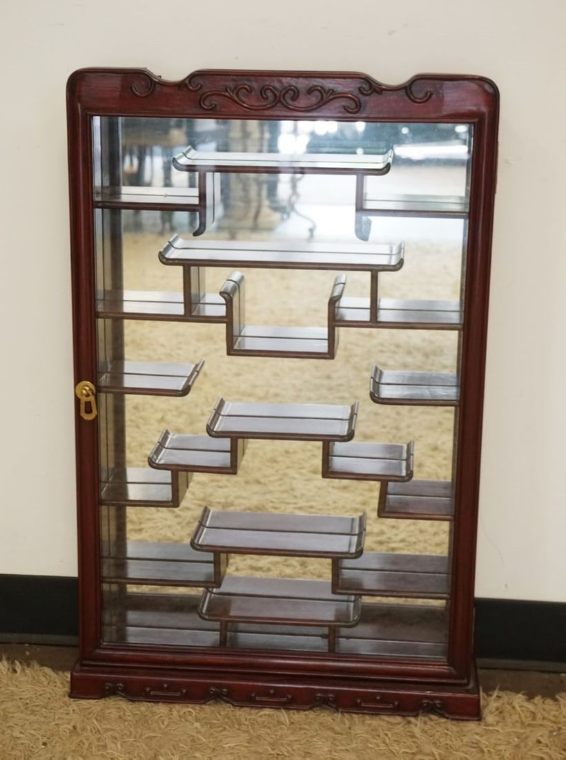 ASIAN STYLE HANGING CURIO CABINET (1 of 5)