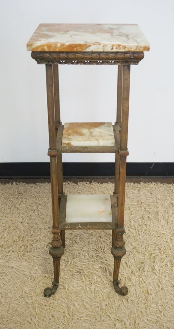 ORNATE VICTORIAN BRASS BASE STAND (1 of 5)