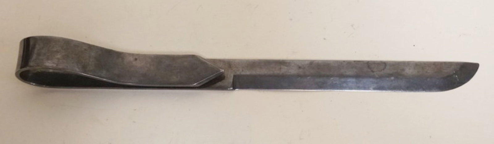 DAGGER STYLE LETTER OPENER: LARGE DAGGER STYLE LETTER OPENER WITH CURVED HANDLE, APPROXIMATELY 12 IN LONG